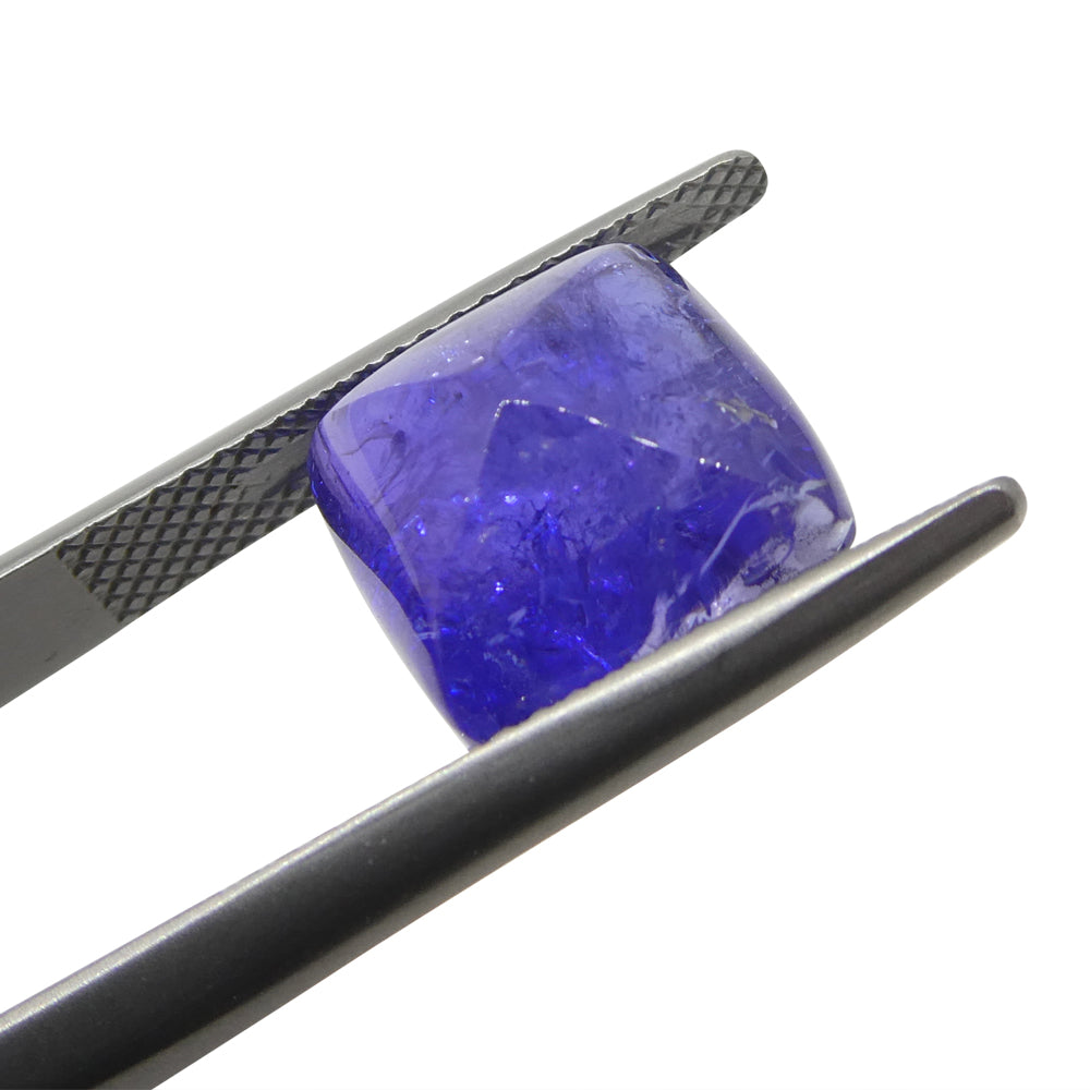 8.07ct Cushion Sugarloaf Double Cabochon Violet Blue Tanzanite from Tanzania - Skyjems Wholesale Gemstones