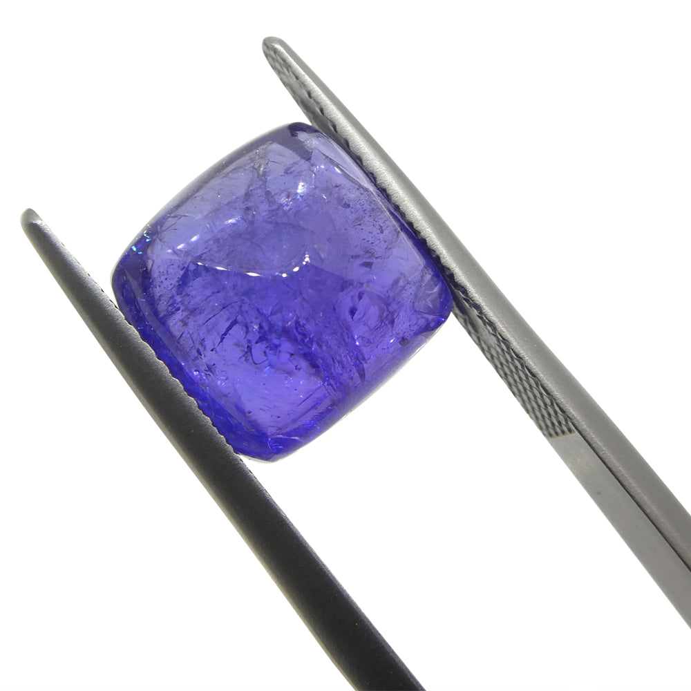 8.07ct Cushion Sugarloaf Double Cabochon Violet Blue Tanzanite from Tanzania - Skyjems Wholesale Gemstones