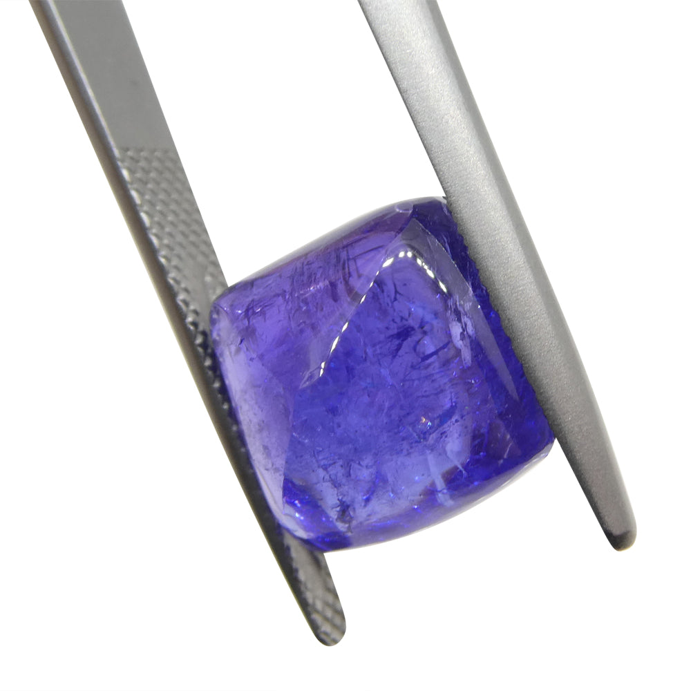 8.07ct Cushion Sugarloaf Double Cabochon Violet Blue Tanzanite from Tanzania - Skyjems Wholesale Gemstones