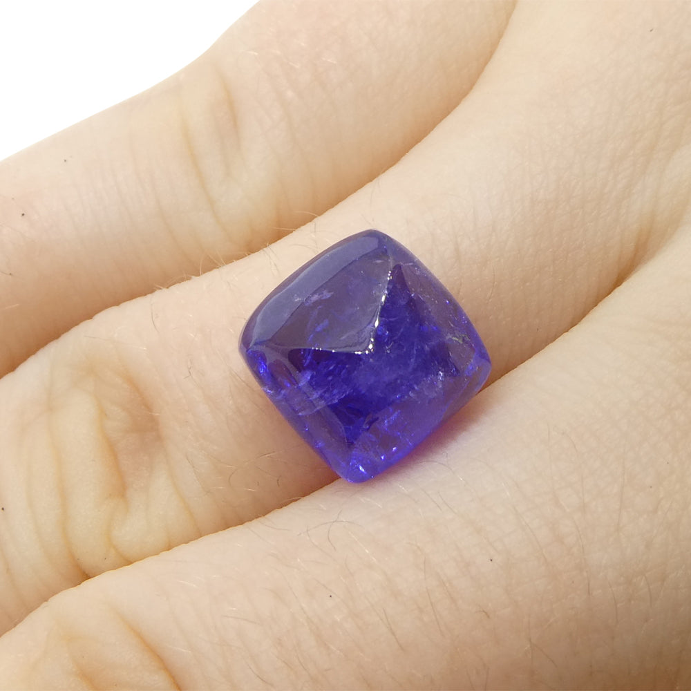 8.07ct Cushion Sugarloaf Double Cabochon Violet Blue Tanzanite from Tanzania - Skyjems Wholesale Gemstones