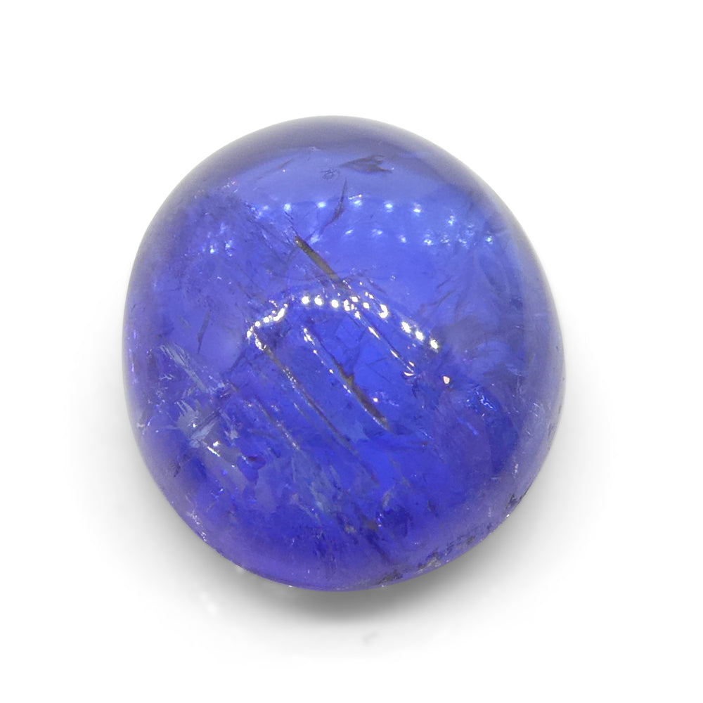 4.36ct Oval Sugarloaf Double Cabochon Violet Blue Tanzanite from Tanzania - Skyjems Wholesale Gemstones