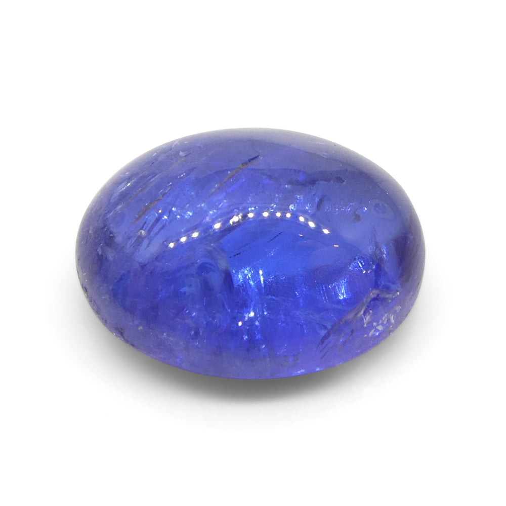 4.36ct Oval Sugarloaf Double Cabochon Violet Blue Tanzanite from Tanzania - Skyjems Wholesale Gemstones