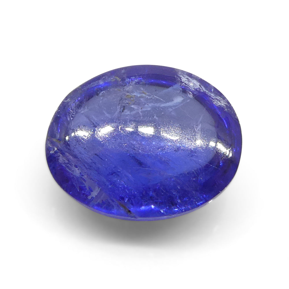 4.36ct Oval Sugarloaf Double Cabochon Violet Blue Tanzanite from Tanzania - Skyjems Wholesale Gemstones