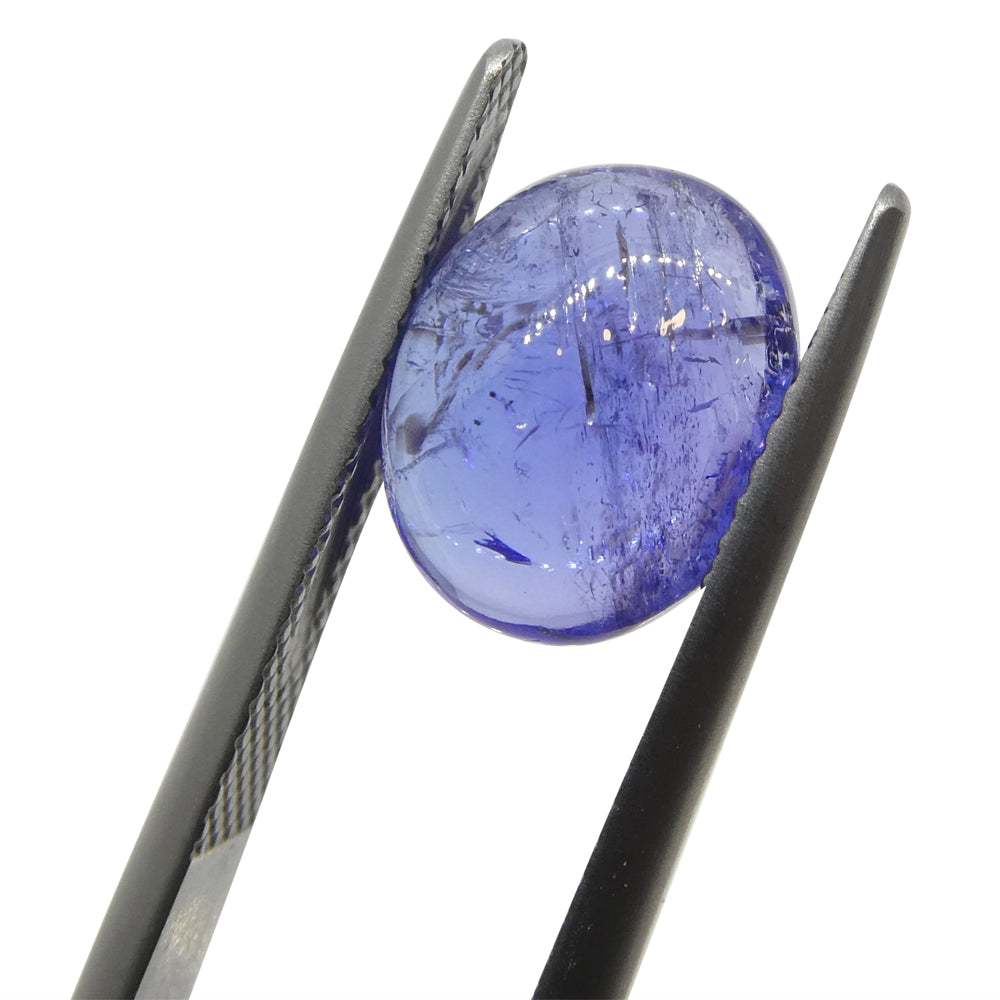 4.36ct Oval Sugarloaf Double Cabochon Violet Blue Tanzanite from Tanzania - Skyjems Wholesale Gemstones