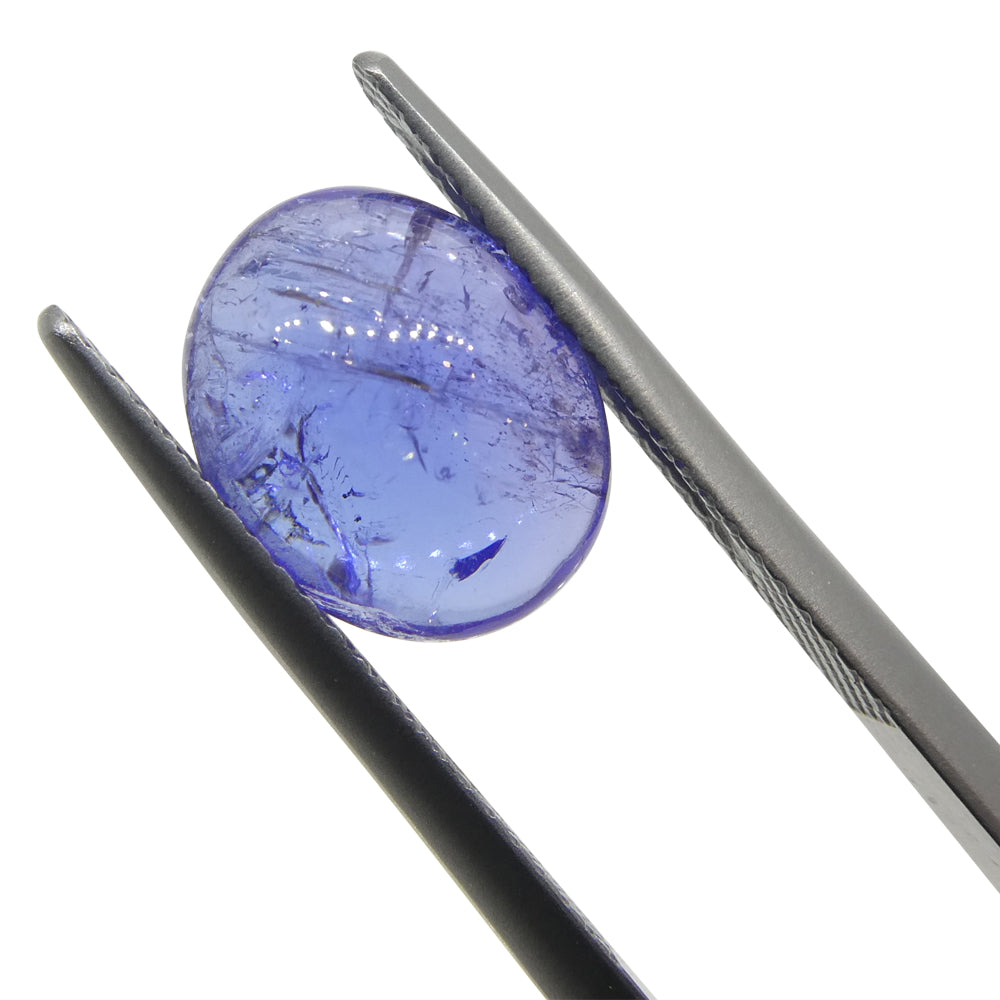 4.36ct Oval Sugarloaf Double Cabochon Violet Blue Tanzanite from Tanzania - Skyjems Wholesale Gemstones