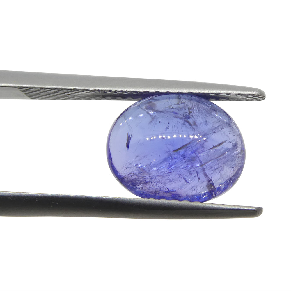 4.36ct Oval Sugarloaf Double Cabochon Violet Blue Tanzanite from Tanzania - Skyjems Wholesale Gemstones