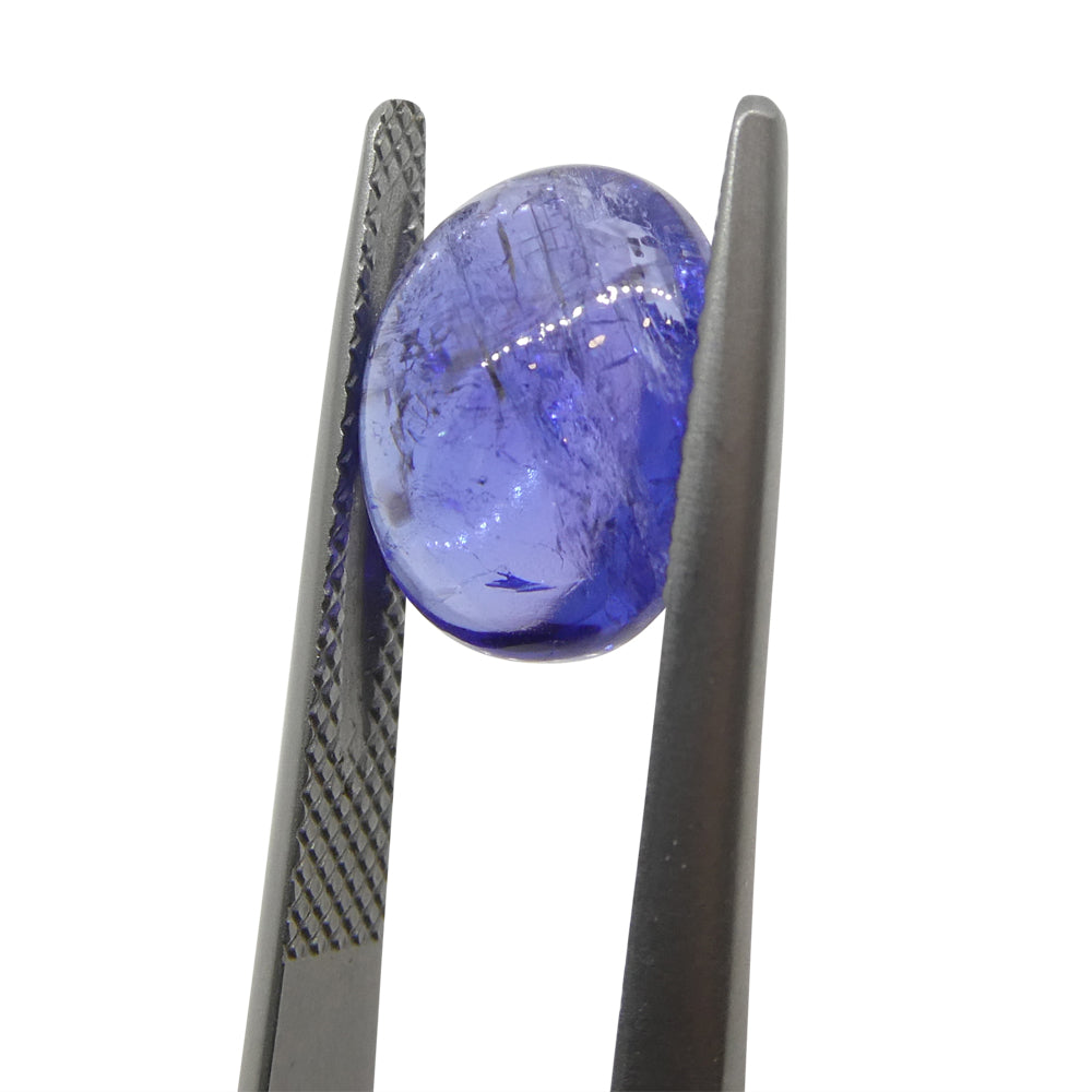 4.36ct Oval Sugarloaf Double Cabochon Violet Blue Tanzanite from Tanzania - Skyjems Wholesale Gemstones