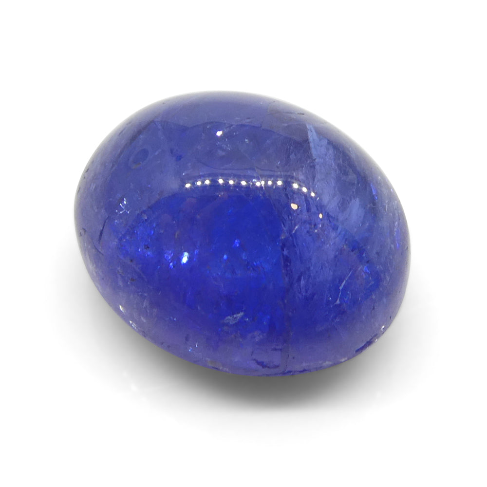 5.68ct Oval Sugarloaf Double Cabochon Violet Blue Tanzanite from Tanzania - Skyjems Wholesale Gemstones