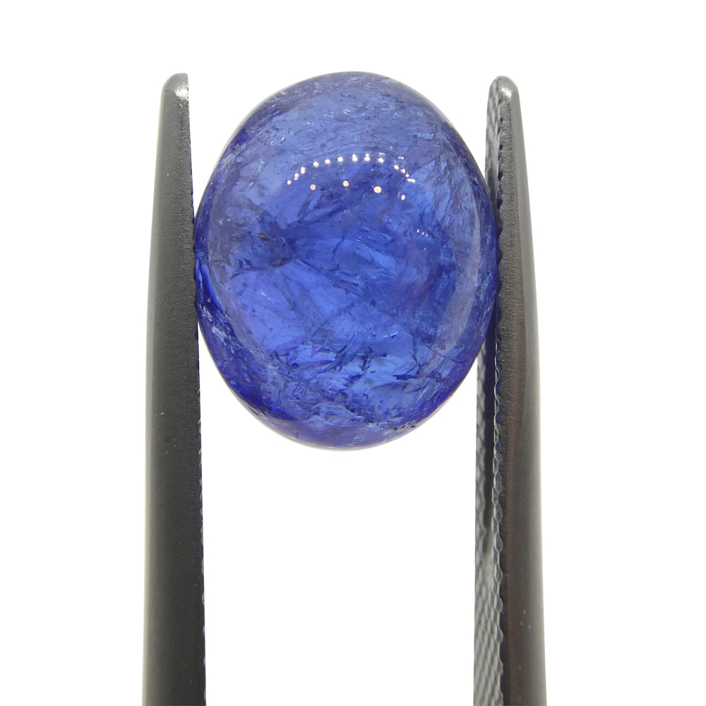 5.68ct Oval Sugarloaf Double Cabochon Violet Blue Tanzanite from Tanzania - Skyjems Wholesale Gemstones