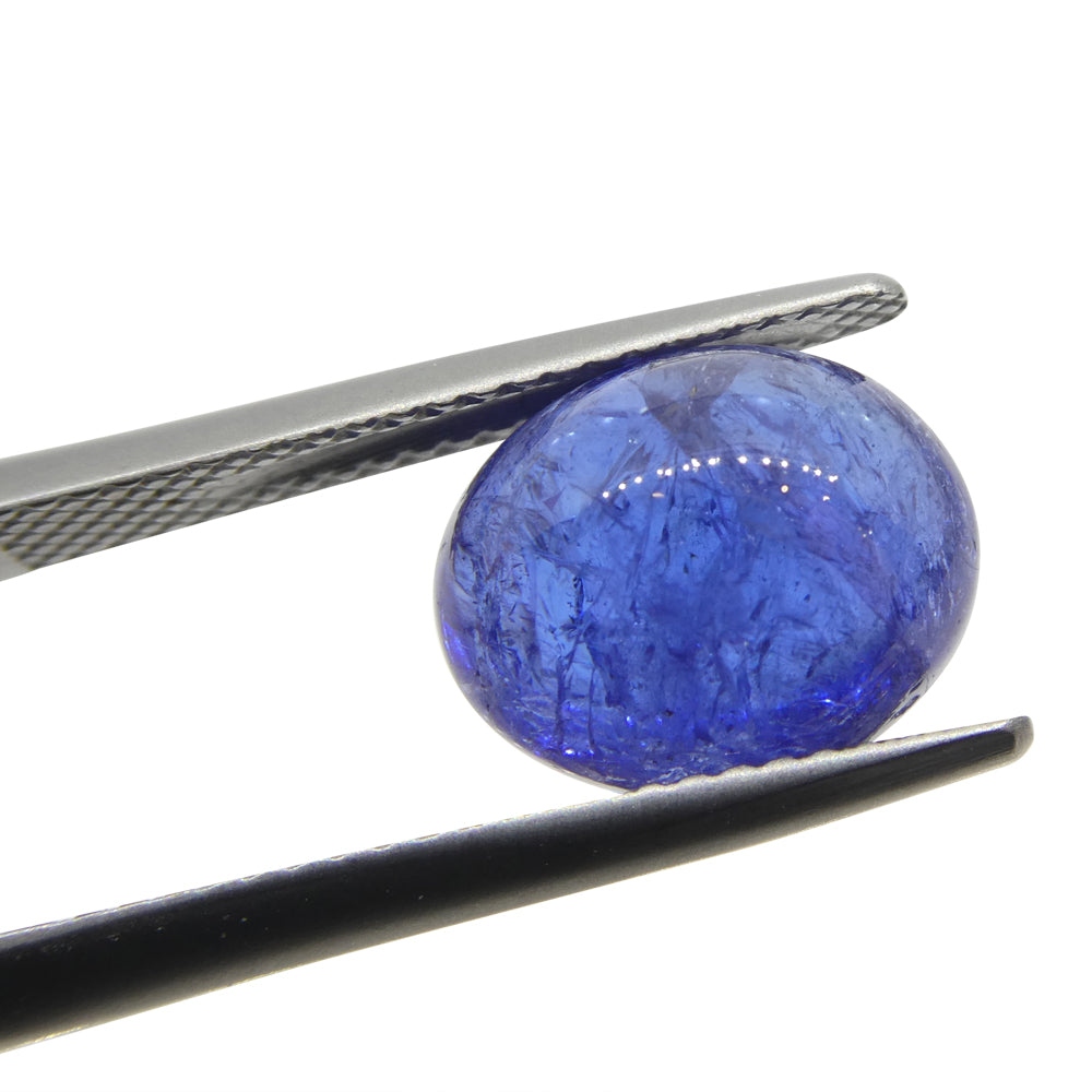 5.68ct Oval Sugarloaf Double Cabochon Violet Blue Tanzanite from Tanzania - Skyjems Wholesale Gemstones