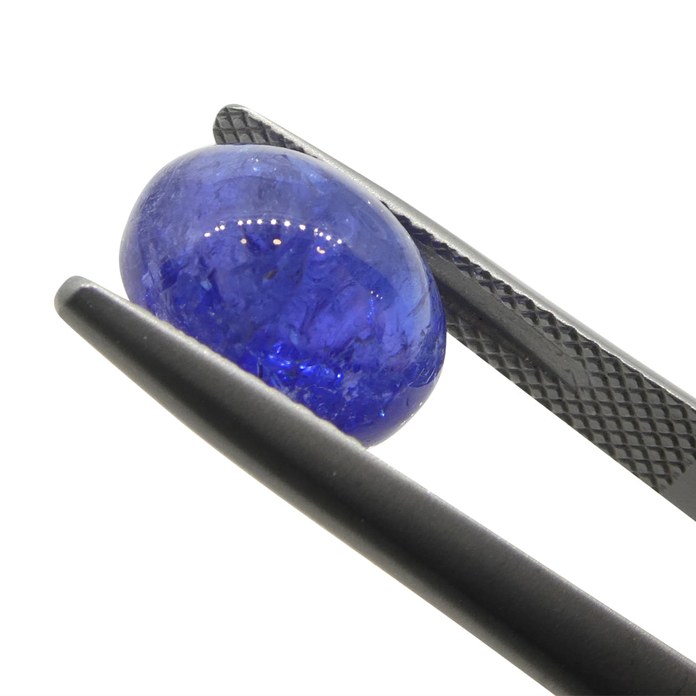 5.68ct Oval Sugarloaf Double Cabochon Violet Blue Tanzanite from Tanzania - Skyjems Wholesale Gemstones