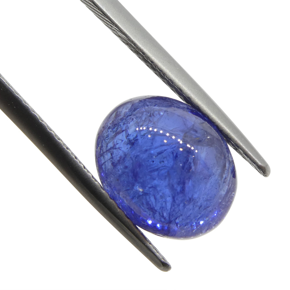 5.68ct Oval Sugarloaf Double Cabochon Violet Blue Tanzanite from Tanzania - Skyjems Wholesale Gemstones