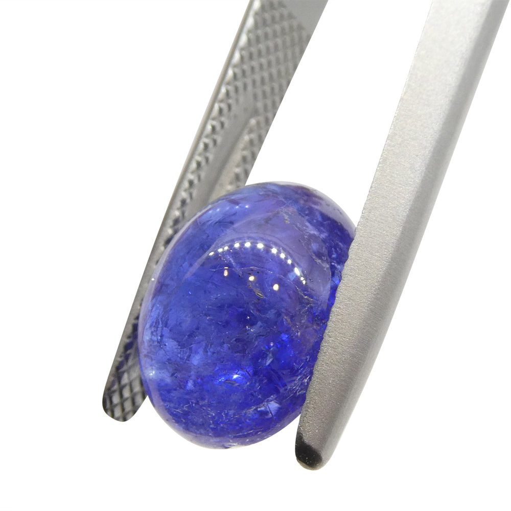 5.68ct Oval Sugarloaf Double Cabochon Violet Blue Tanzanite from Tanzania - Skyjems Wholesale Gemstones