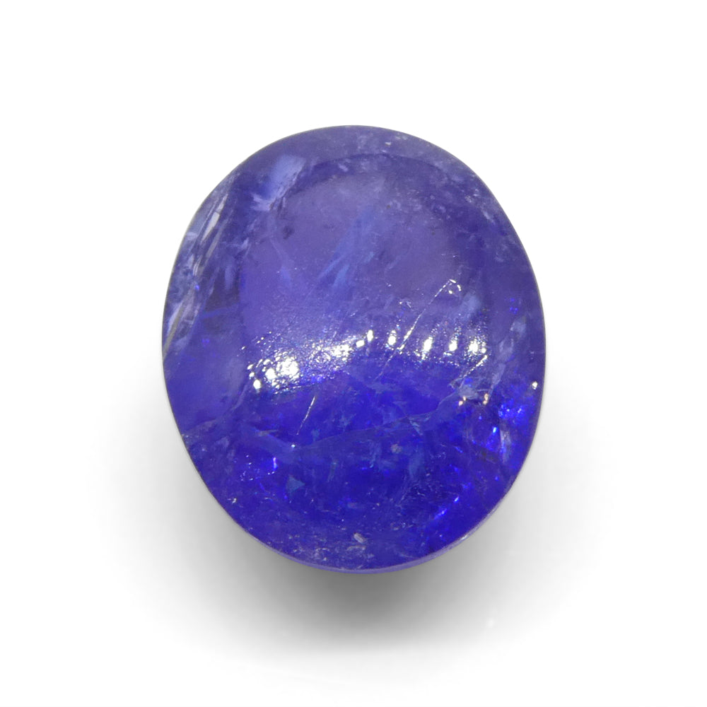 4.61ct Oval Sugarloaf Double Cabochon Violet Blue Tanzanite from Tanzania - Skyjems Wholesale Gemstones