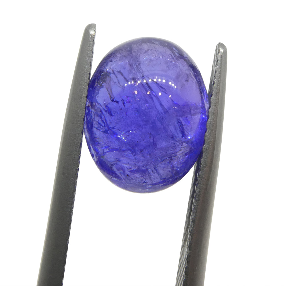 4.61ct Oval Sugarloaf Double Cabochon Violet Blue Tanzanite from Tanzania - Skyjems Wholesale Gemstones