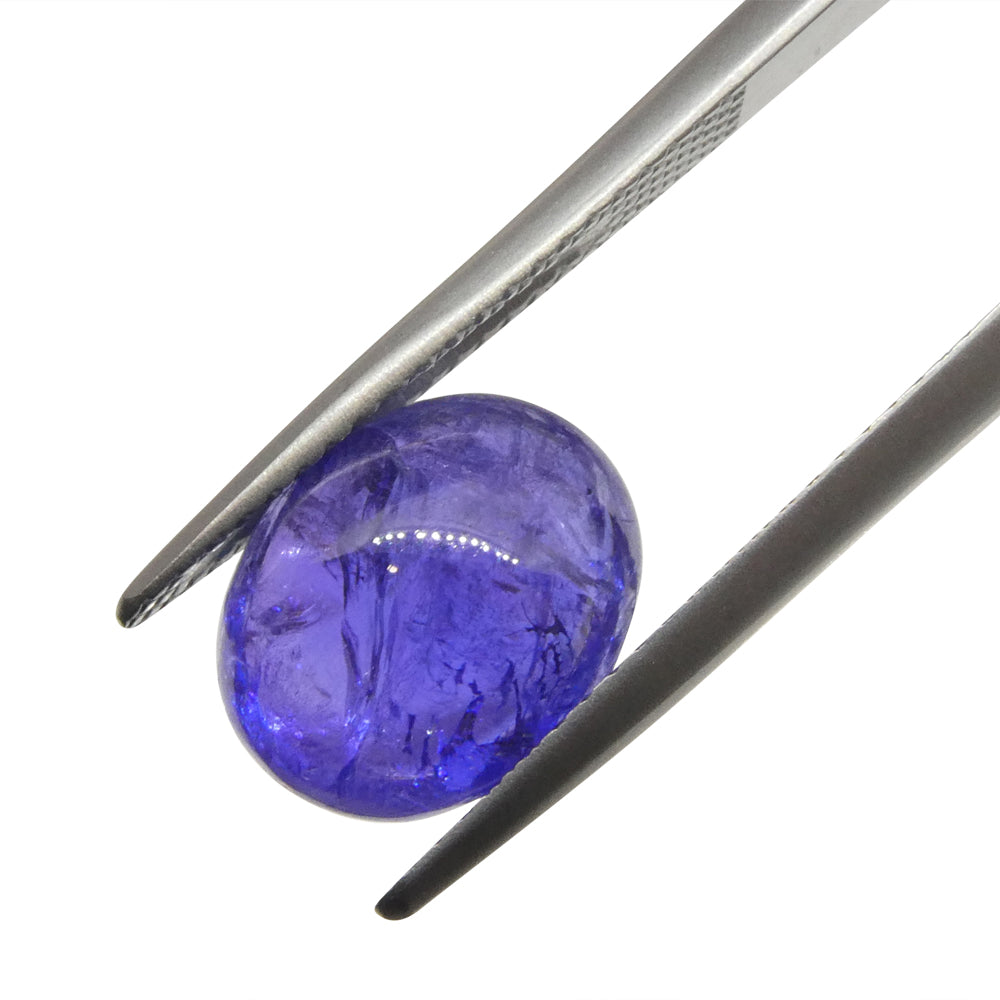 4.61ct Oval Sugarloaf Double Cabochon Violet Blue Tanzanite from Tanzania - Skyjems Wholesale Gemstones