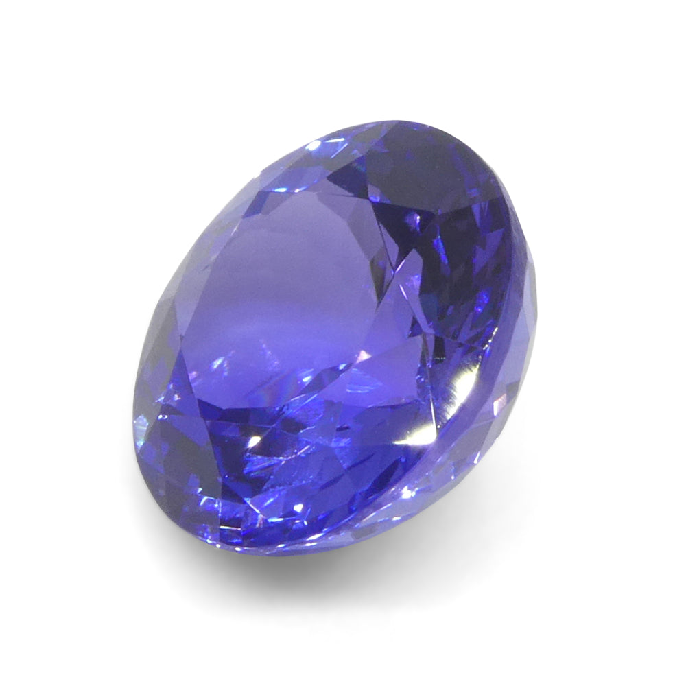 SkyJems 4.13ct Round Violet Blue Tanzanite gemstone from Tanzania, rare zoisite with brilliant cut and vibrant color