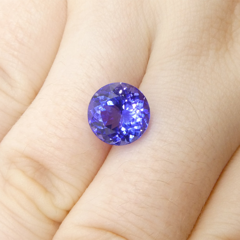 4.13ct Round Violet Blue Tanzanite from Tanzania - Skyjems Wholesale Gemstones