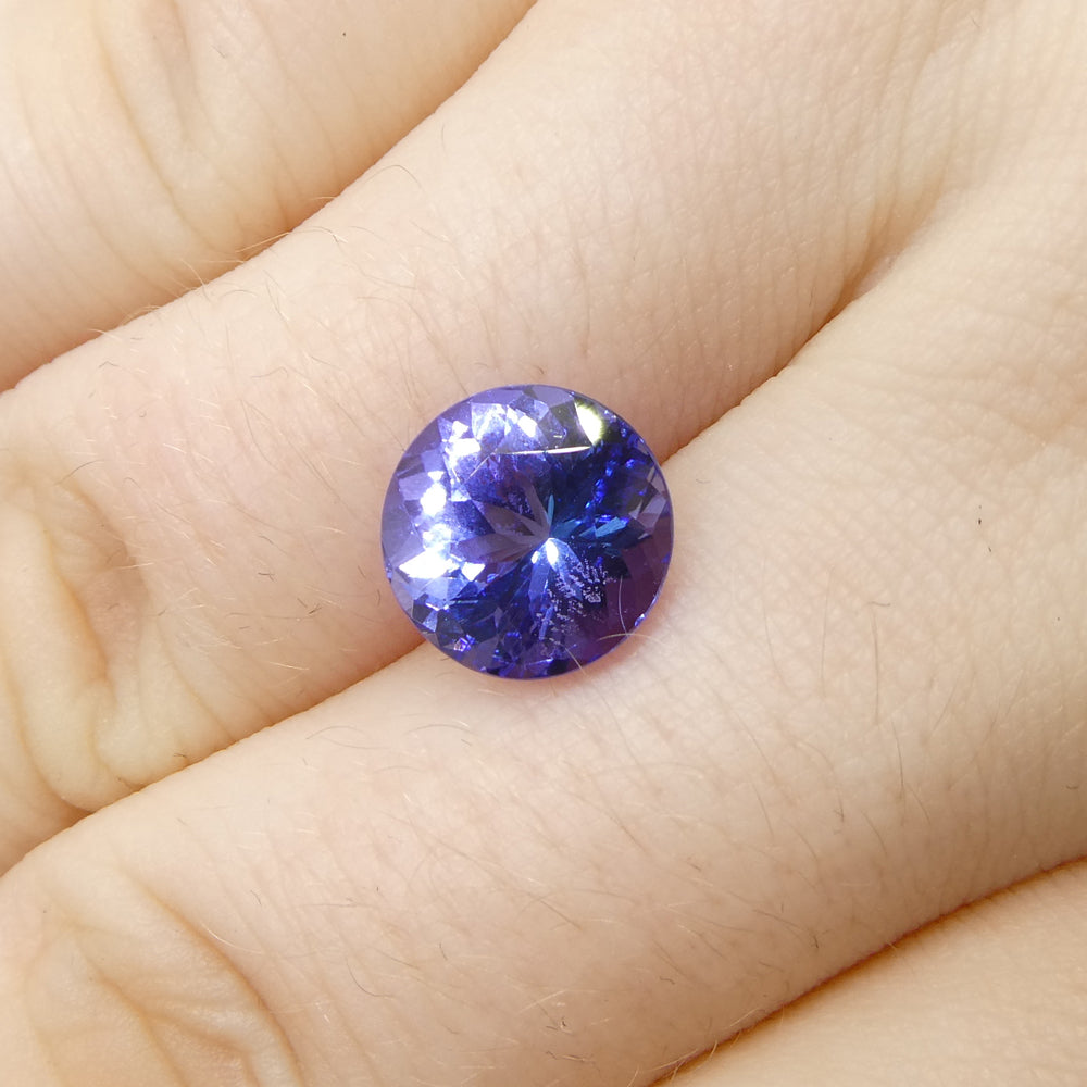 3.19ct Round Violet Blue Tanzanite from Tanzania - Skyjems Wholesale Gemstones