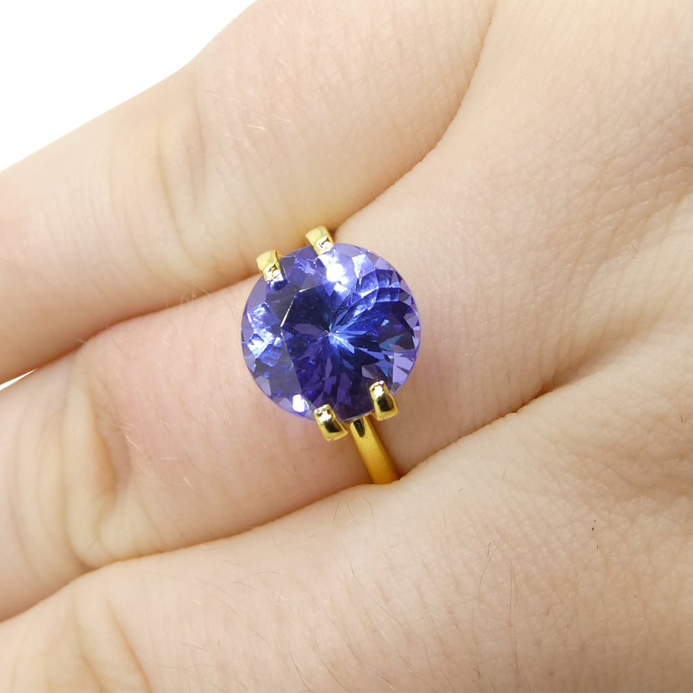 3.19ct Round Violet Blue Tanzanite from Tanzania - Skyjems Wholesale Gemstones