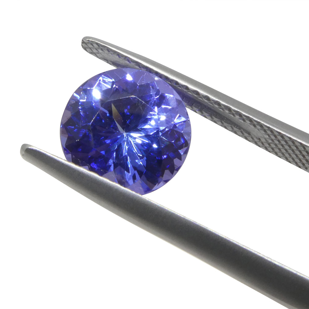 3.19ct Round Violet Blue Tanzanite from Tanzania - Skyjems Wholesale Gemstones