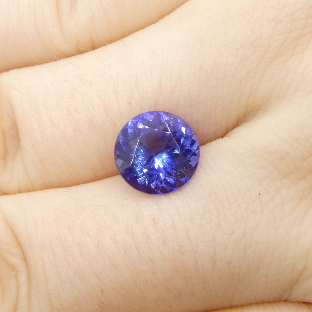 3.08ct Round Violet Blue Tanzanite from Tanzania - Skyjems Wholesale Gemstones