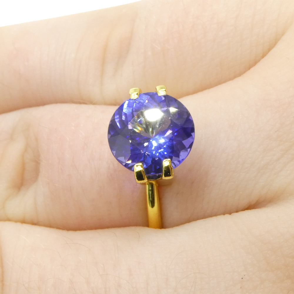 3.08ct Round Violet Blue Tanzanite from Tanzania - Skyjems Wholesale Gemstones