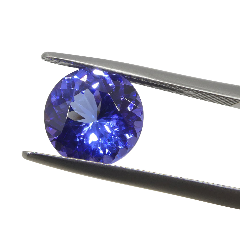 3.08ct Round Violet Blue Tanzanite from Tanzania - Skyjems Wholesale Gemstones