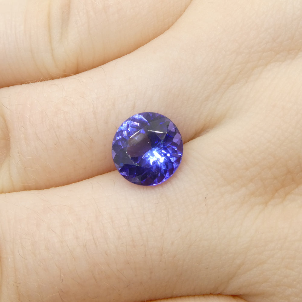 3.08ct Round Violet Blue Tanzanite from Tanzania - Skyjems Wholesale Gemstones