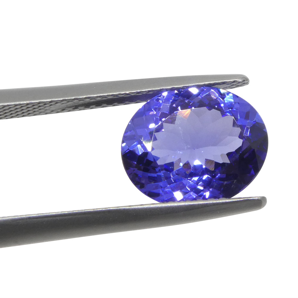 SkyJems 3.59ct Oval Violet Blue Tanzanite gemstone from Tanzania, premium heated zoisite with vibrant color variation