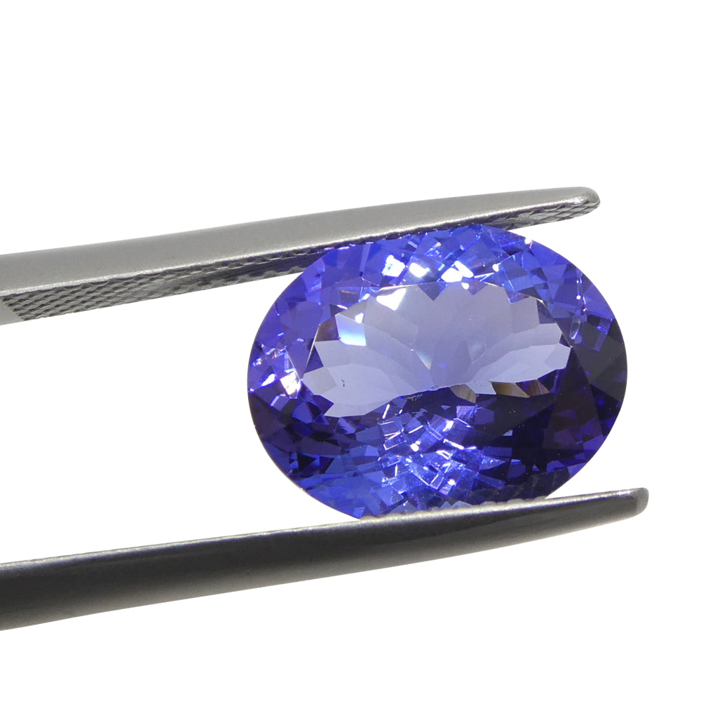 4.56ct Violet Blue Tanzanite from Tanzania, oval-cut gemstone by SkyJems, premium rare zoisite with intense color and brillia