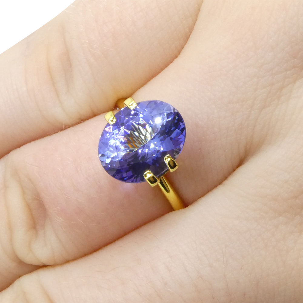 3.69ct Oval Violet Blue Tanzanite from Tanzania, rare gemstone by SkyJems, premium African zoisite with vibrant blue-purple h