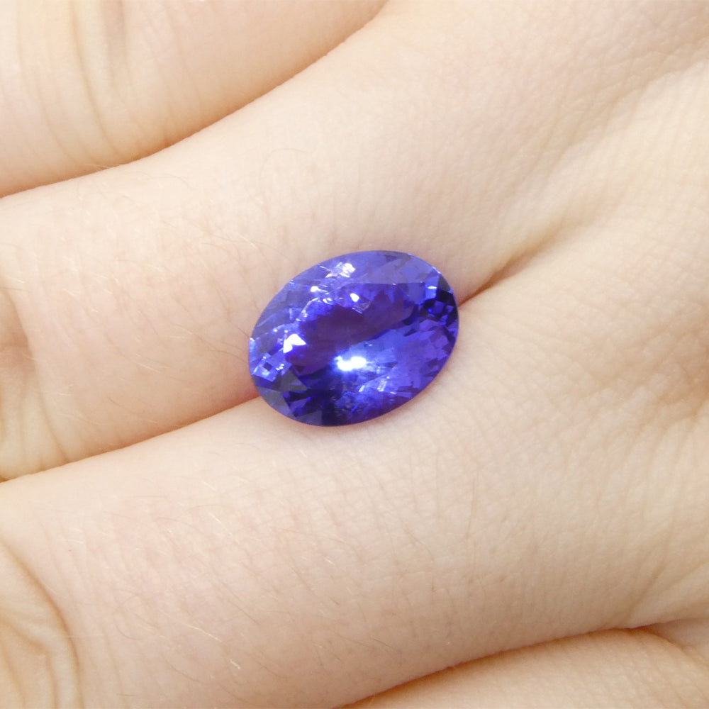 3.9ct Oval Violet Blue Tanzanite from Tanzania - Skyjems Wholesale Gemstones