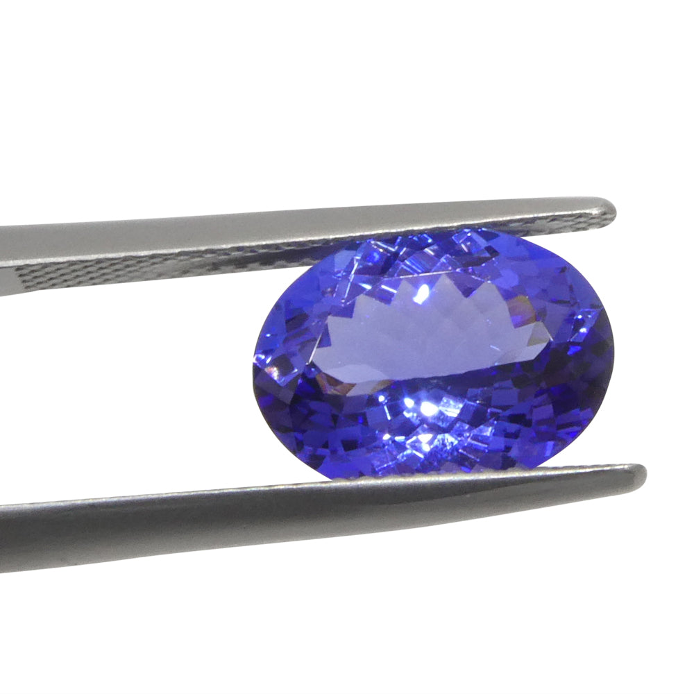 3.9ct Oval Violet Blue Tanzanite from Tanzania, premium single gemstone by SkyJems, rare zoisite with intense color and brill