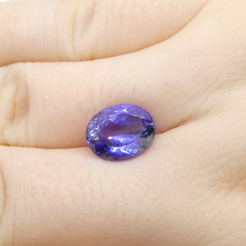 4.56ct Oval Violet Blue Tanzanite from Tanzania - Skyjems Wholesale Gemstones