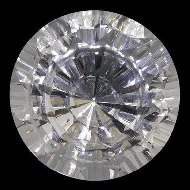 25.91ct Round White Quartz Fantasy/Fancy Cut - Skyjems Wholesale Gemstones