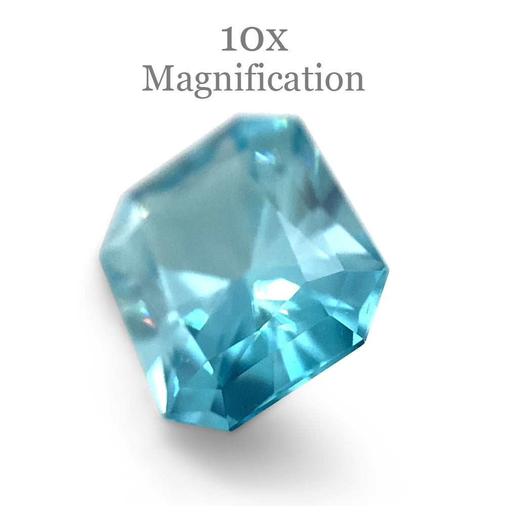 2.13ct Blue Zircon from Cambodia, Radiant Master Cut gemstone by SkyJems, premium unheated blue gem