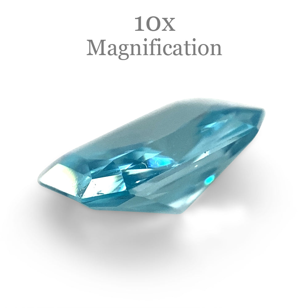 2.13ct Radiant Blue Zircon from Cambodia, Master Cut gemstone by SkyJems, vibrant medium-light blue precious stone