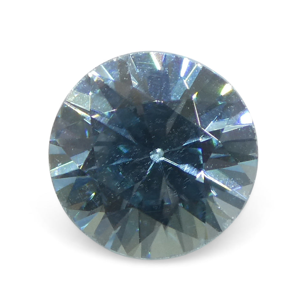 1.75ct Round Diamond Cut Blue Zircon from Cambodia - Skyjems Wholesale Gemstones