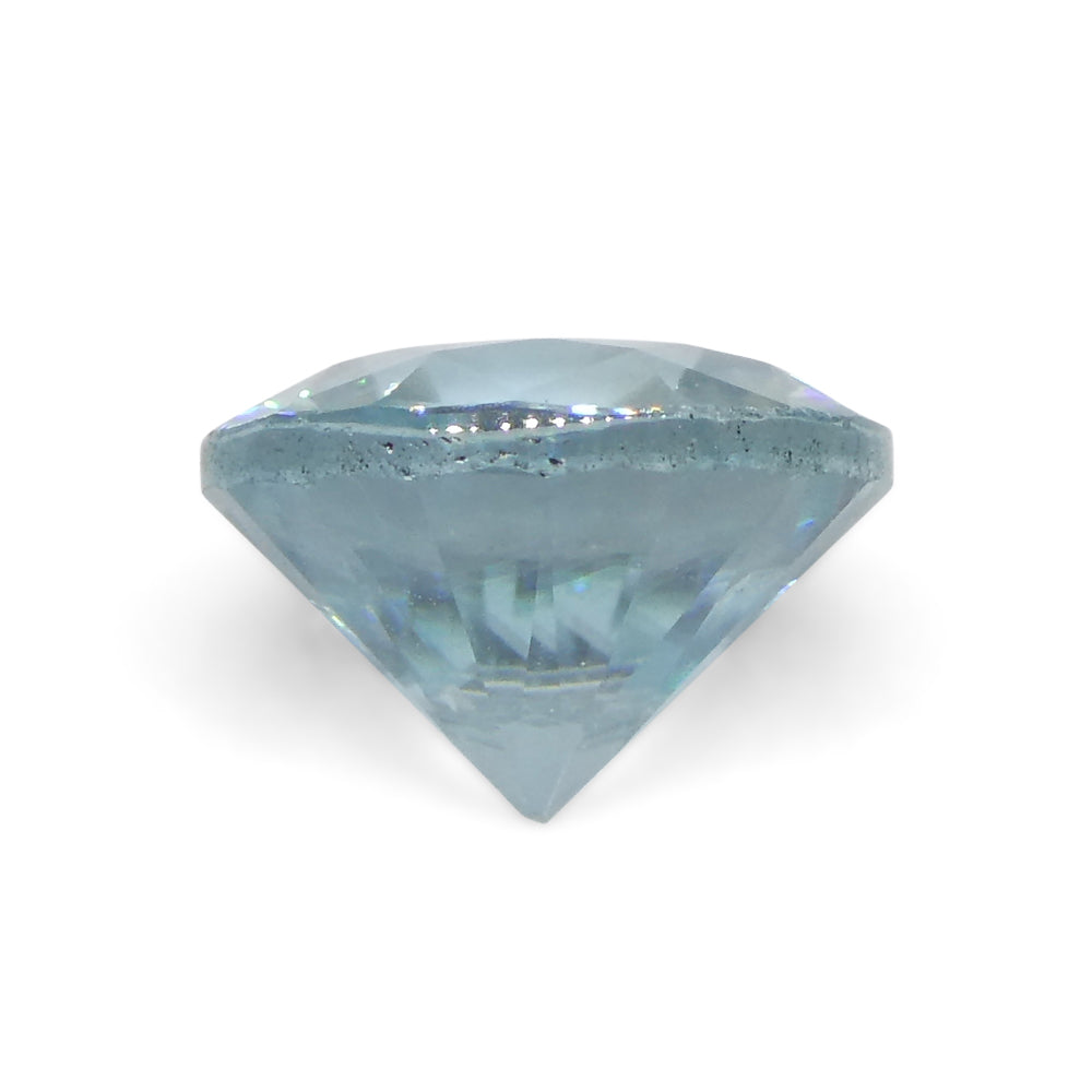 1.75ct Round Diamond Cut Blue Zircon from Cambodia - Skyjems Wholesale Gemstones