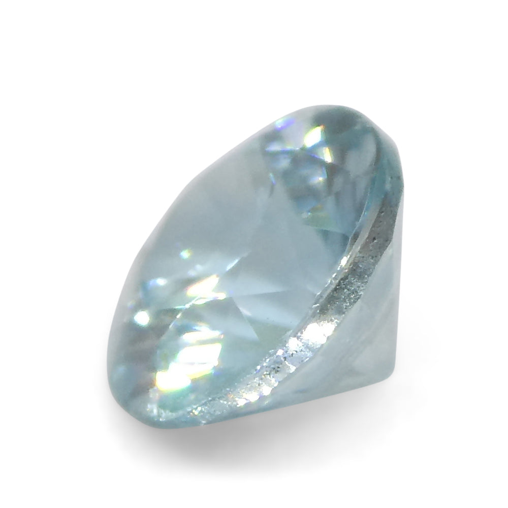 1.75ct Round Diamond Cut Blue Zircon from Cambodia - Skyjems Wholesale Gemstones