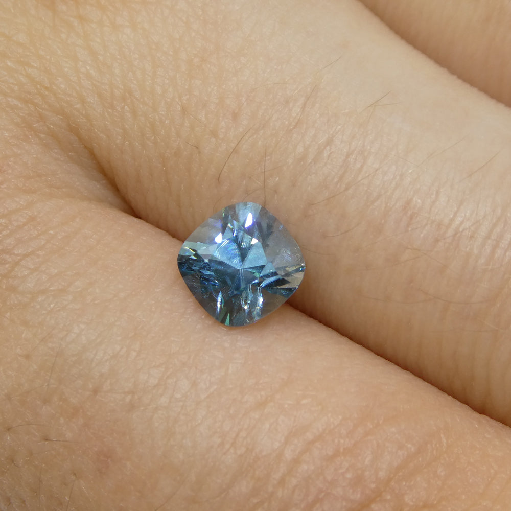 1.65ct Square Cushion Diamond Cut Blue Zircon from Cambodia - Skyjems Wholesale Gemstones