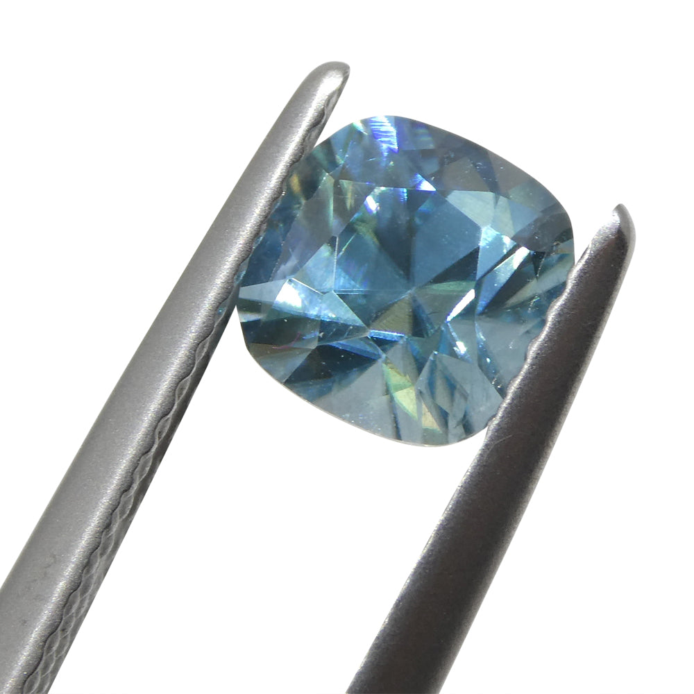 1.65ct Square Cushion Diamond Cut Blue Zircon from Cambodia - Skyjems Wholesale Gemstones