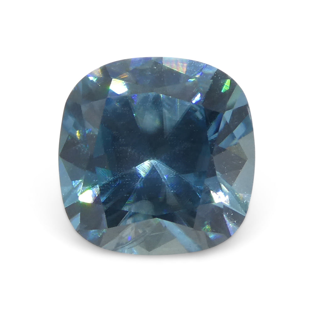 2.04ct Square Cushion Diamond Cut Blue Zircon from Cambodia - Skyjems Wholesale Gemstones