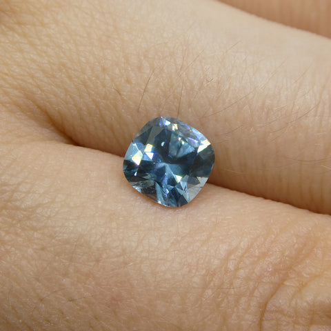 2.04ct Square Cushion Diamond Cut Blue Zircon from Cambodia
