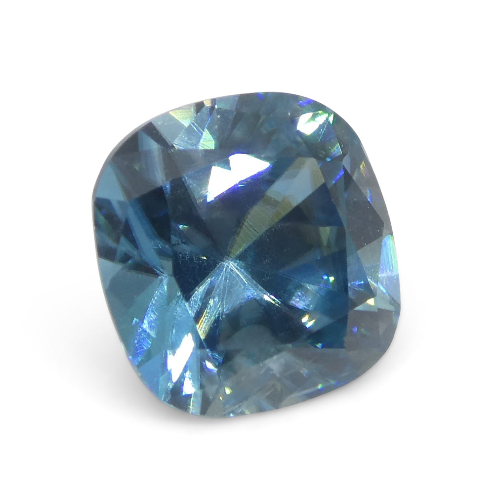 2.04ct Square Cushion Diamond Cut Blue Zircon from Cambodia - Skyjems Wholesale Gemstones