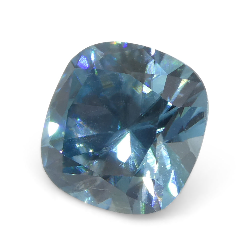 2.04ct Square Cushion Diamond Cut Blue Zircon from Cambodia - Skyjems Wholesale Gemstones