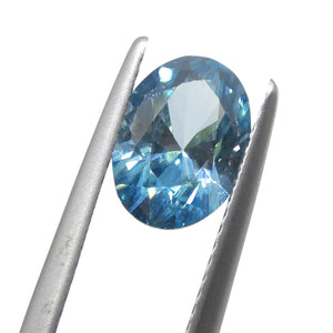 2.58ct Oval Diamond Cut Blue Zircon from Cambodia - Skyjems Wholesale Gemstones