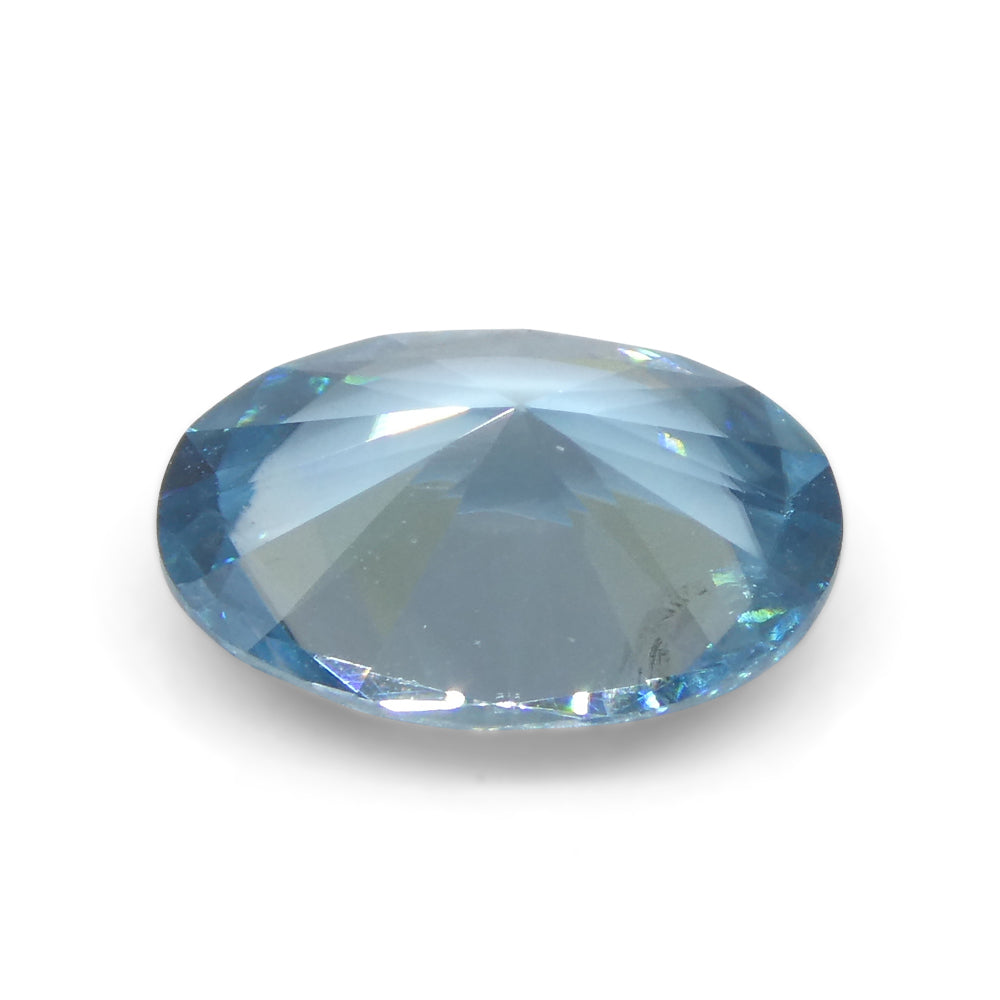 2.58ct Oval Diamond Cut Blue Zircon from Cambodia - Skyjems Wholesale Gemstones