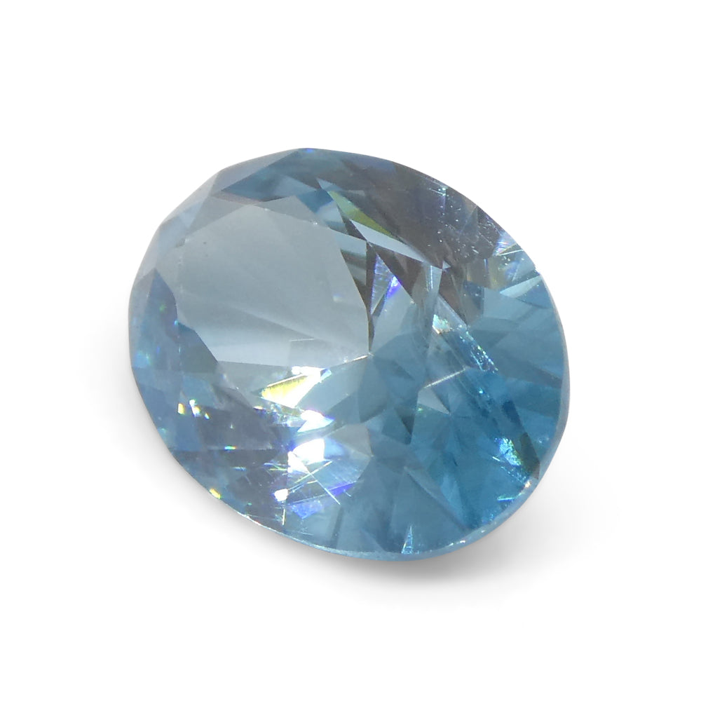 2.58ct Oval Diamond Cut Blue Zircon from Cambodia - Skyjems Wholesale Gemstones